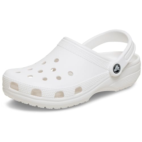 Crocs Unisex-Adult Classic Clogs, White, 8 Men/10 Women