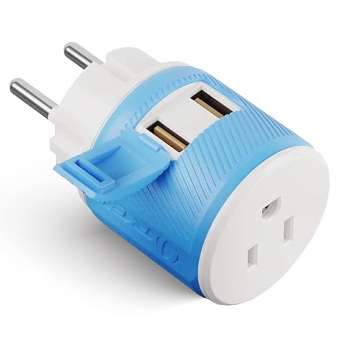 Image of OREI Denmark Travel Plug Adapter - Dual USB - Surge Protection - Type K