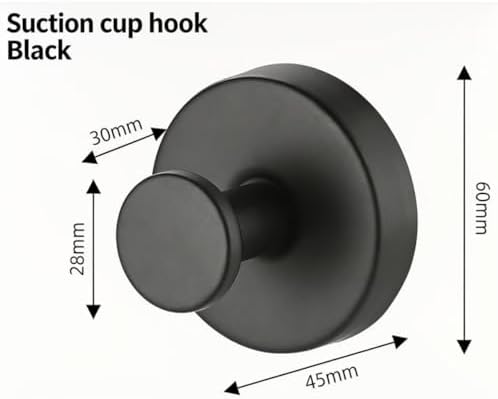 Black Elegant Suction Cup Hooks, 2-Pack Stainless Steel Wreath Hangers for Front Door, Reusable Door Wreath Hanger, No-Drill for Glass, Shower, Bathroom Mirrors & Kitchen image 5