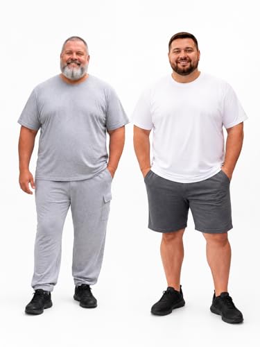 Image of MC BIG & TALL Men's Big and Tall T-Shirts - Stretch Cotton Crewneck T-Shirt Sizes 3X-10X - Durable & Breathable Everyday Tee