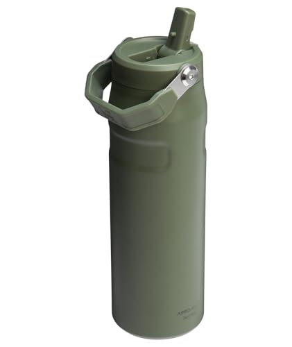 Image of Stanley IceFlow Flip Straw 2.0 Water Bottle 24 OZ | Built-In Straw with Larger Opening | Lightweight & Leak-Resistant | Insulated Stainless Steel | BPA-Free | Dried Pine