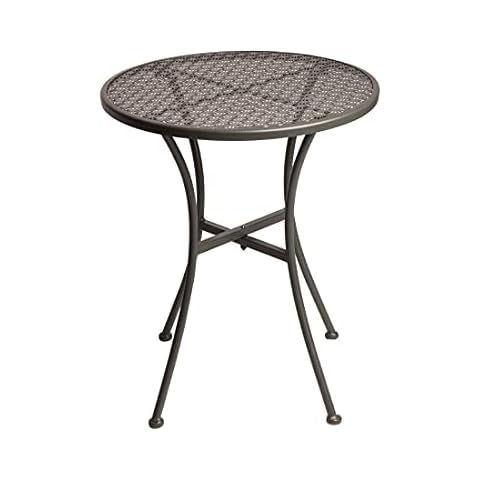 Mesa redonda Bolero de acero gris con dibujos para bar, cafetería, restaurante Cover