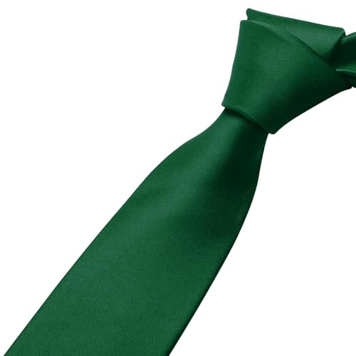 Image of KOOELLE Men's Ties Solid Pure Color Plain Neckties Formal Black Ties For Men
