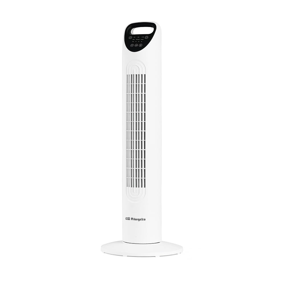 Orbegozo Torre de ventilación TWM 0650. Altura 80 cm. 3 modos ventilación. Potencia 45W. Función oscilación. Temporizador. Panel táctil.