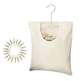Wäscheklammerhalter Tasche,Wäscheklammerbeutel Mit Haken Aus Canvas | Aufhängbarer Wäscheorganizer Mit 20 Klammern, Robuster Beutel Für Pullover Mäntel Bettwäsche Windeln