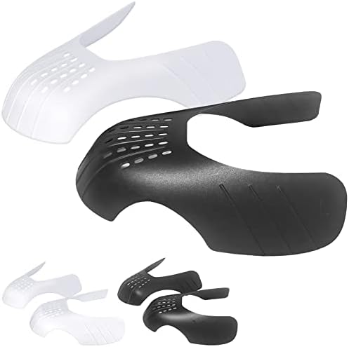 Shoe Crease Protector for Jordans Air Force 1 Dunk Low/High - Anti Crease Shoe Insert Guard for Sneakers - 2 Pairs Men Women Youth Kids Size S (3-7) - Black+White