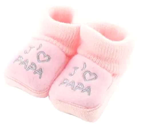 NOSBEBES® Chaussons bébé idée cadeau bébé maternité ou idée annonce de grossesse (rose-APAPA)