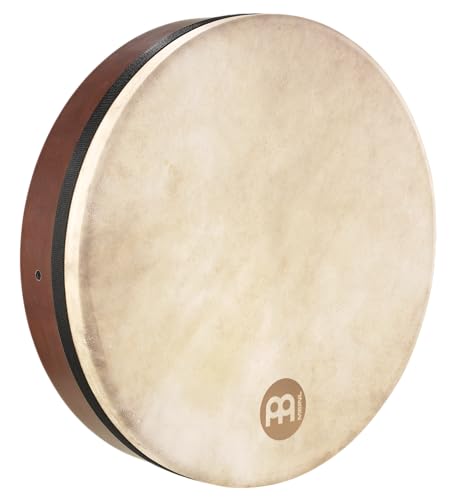 18' Frame Drum with Cross Bar, Celtic Bodhran - NOT MADE IN CHINA - Goat Skin Head, Antique Brown...