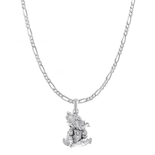 Pendentif en argent sterling avec chaîne Figaro médaillon de santé psf7131-1