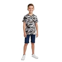 A2Z 4 Kids Basic T-Shirt Back to School Short Sleeve - Boys Basic T Shirt Camo Charcoal 13