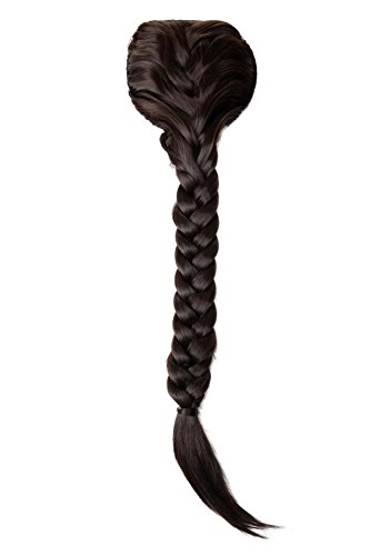 WIG ME UP, T1402-1 Hairpiece Ponytail cue queue plaited braided halfwig very long elaborate brown, Medium brown (6)