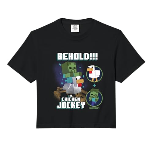Minecraft Behold The Chicken Jockey Zombie on Chicken Design Comfort Colors Crop Top