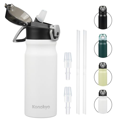 Image of Konokyo 18 oz Insulated Stainless Steel Sports Water Bottle with Straw Lid