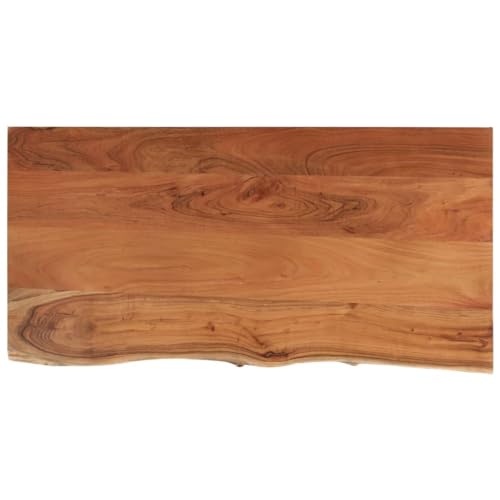 vidaXL Tischplatte, Rechteckig Holzplatte mit Baumkante, Holztischplatte Möbelplatte für Beistelltisch Bartisch, Platte Massivholzplatte Ersatzplatte, 80x40x2,5cm Massivholz Akazie