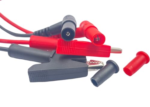 Image of 4pcs /2set 4mm Multimeter Alligator Clips Leads,L Type Banana Male Plug to Alligator Clip Pure Copper Test Cable Multimeter Testing Probe 1m (2PCS Black + 2PCS Red)