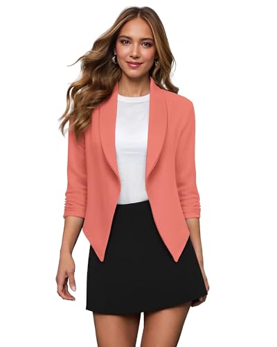 Hybrid & Company Lightweight Open Front Cardigan Classic Ruched Sleeve