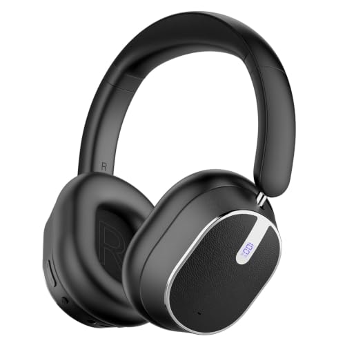 Image of Hybrid Active Noise Cancelling Bluetooth Headphones Wireless Headphones | Over Ear, 120H Playtime, Hi-Res Audio, Deep Bass, Memory Foam Ear Cups for Home Office Travel Black