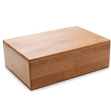 Yoga Blocks Bricks, Wooden Bamboo Yoga Block, Support Bricks to Deepen Poses, Improve Strength and Aid Balance and Flexibility, Non-toxic, Odorless, and Water-Resistant