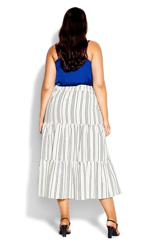 City Chic Women's Plus Size Skirt in Stripe3