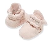Burt's Bees Baby Baby Organic Cotton Infant Slipper Shoes Sock, Quilted Pastel Pink, 0 3 Months Unisex