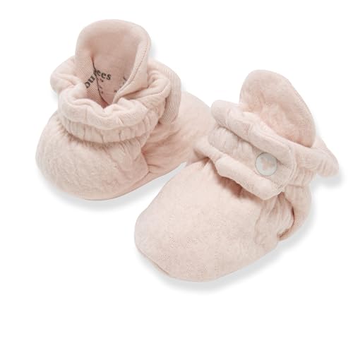 Image of Burt's Bees Baby Unisex Booties Organic Cotton Newborn Essentials Shoes for Infants