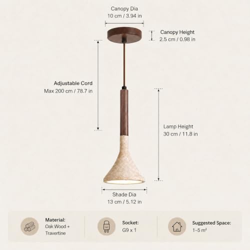 Petite lampe suspendue G9 cordon réglable pour petit espace - 4