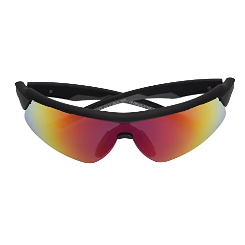 Image of Rawlings Change Up Spotter Youth Baseball Sunglasses, Matte Black /Red Mirror, 64mm