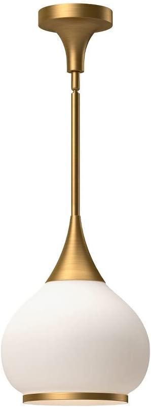 Alora Mood PD524110AGOP Hazel Pendant, Aged Gold/Opal Matte Glass
