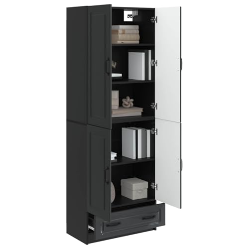 Mueble de madera para salón minimalista juego de armarios negros con acabados vanguardistas 4