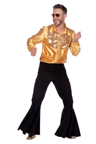Chemise disco des années 70 pour homme cherchant une tenue rétro scintillante chic