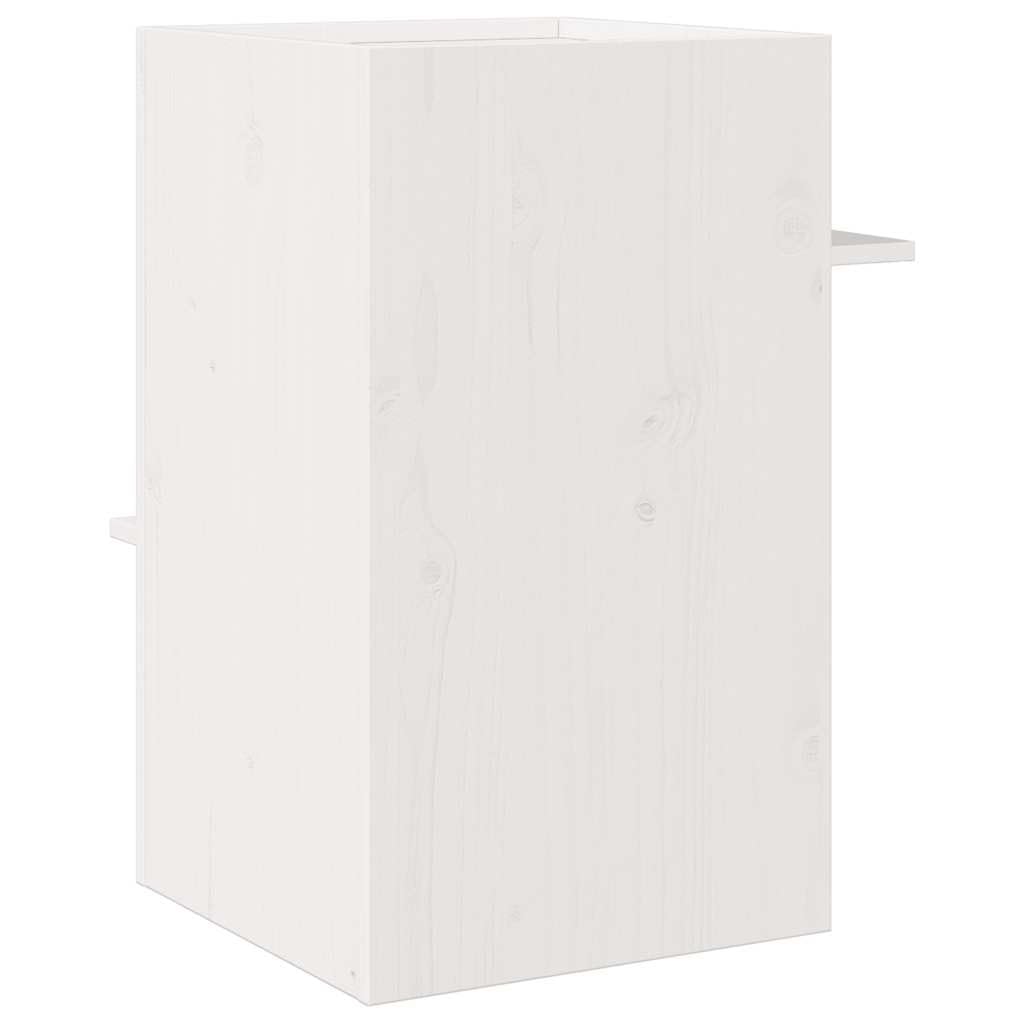 Tonneau à Chat en Bois, Tonneau à Griffer Arbre Tour à Chat Blanc 43x43x60 cm Bois de pin Massif