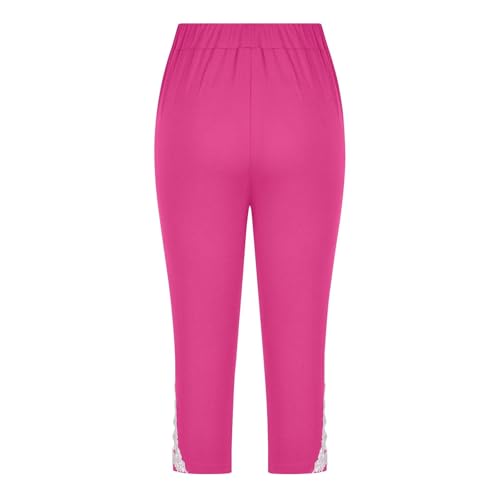 Girls Cropped Leggings Lace Bottom Skinny Tights Gym Yoga Workout Stretchy High Waist Capri Leggings Kids Trousers3