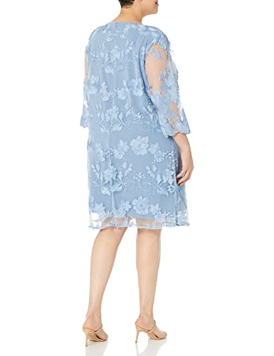 Image of Alex Evenings Womens Midi Scoop Neck Shift Dress with Jacket (Petite and Regular)
