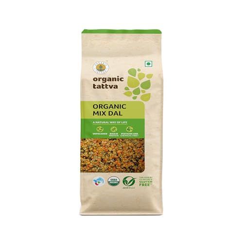 Image of Organic Tattva Mix Dal 500g | Protein-Rich Indian Lentils, Tadka Dal Mix, Khichdi & Everyday Cooking | Blend of Toor, Moong, Masoor & Chana | Unpolished Pulses for a Healthy Pantry