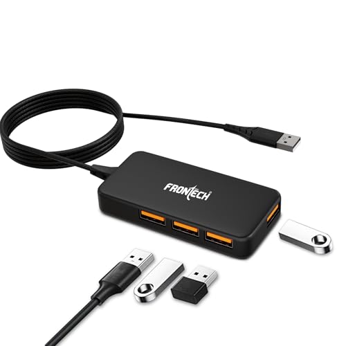 Image of Frontech USB Hub with 4 Port | Switches & LED Indicators | Extra Power Support|480 Mbps Speed - Each Port|Fuse Protection for PC, USB Flash Drives | Backed with 1 Year Warranty (NC-0062)