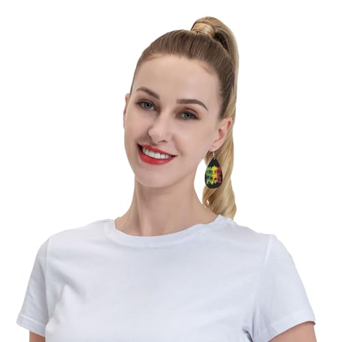 One Love Music Reggae Rasta Earrings For Women Girls Lightweight Teardrop Dangle Earrings Jewelry Gift2