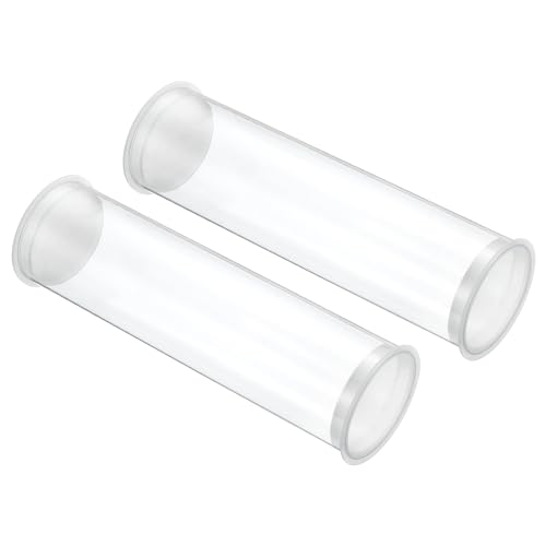 Image of PATIKIL 5.9 inch L x 1.7 inch Dia Clear Storage Tubes, 2Pcs PC Plastic Transparent Hollow Round Rigid Tube with Cap for Beads Bath Salt Container Wedding Party Favors