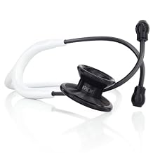 MDF Instruments MD One Epoch Lightweight Titanium Stethoscope, Adult, Free-Parts-for-Life, White Tube, Blackout Chestpiece-Headset, MDF777TBO29