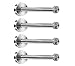 NELXULAS Brushed Stainless Steel Bath Towel Hooks Single Super Heavy Duty Wall Mount Hook, Coat Hook (6", 4 PCS)