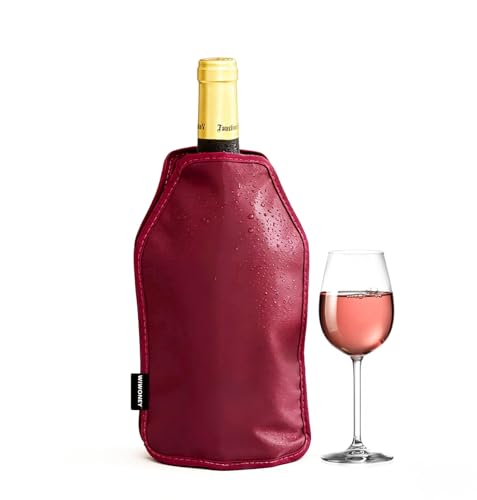 WIWONEY refrigeratore per bottiglie Magnum per vino, borsa termica con gel per bottiglie di vino, adatto per vino e Champagne, nylon, colore Bordeaux