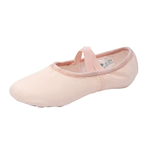Ballet Shoes for Girls Canvas Dance Slippers Split Soft Flat Sole Yoga Gymnastics Shoes(Toddler/Little/Big Kid) (A, 3 Big Kids)
