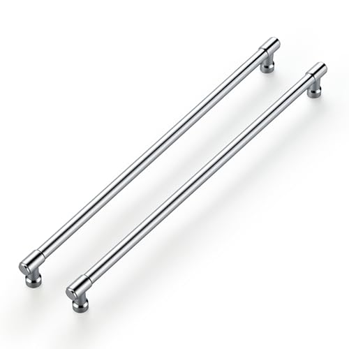 Image of Ravinte 2 Pack 12-3 /5 Inch Hole Center Solid Kitchen Cabinet Handles Polished Chrome Dresser Pulls Cabinet Drawer Pulls for Kitchen Cupboard Hardware
