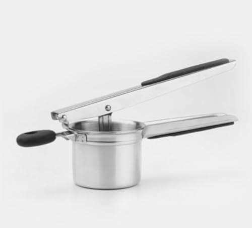 Vilom フライドポテトメーカー 手動式ステンレス押出機|超ロングポテトストリップ プレス絞り器 多機能ポテトライサー 野菜フルーツマッシャー ジューサー 3種ディスク付 家庭用調理器具 (大きい)