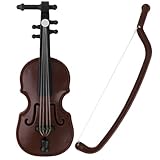 Worlds Smallest Violin Mini Musical Instruments Tiny Violin with Bow Dollhouse Miniatures Accessories Doll House Decoration Musical Instrument Christmas Ornament Toy Violin 3.26 Inch