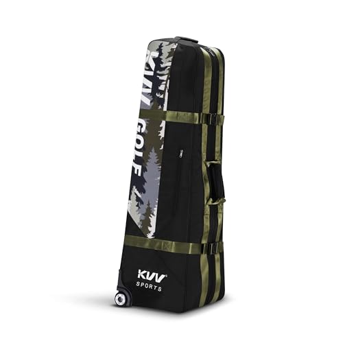 KVV Hi-Protective Golf Travel Bag with Extra Padded Top, Foldable Golf Travel Cover with Wheels, Multiple Handles and Pockects for Storage, Travel Golf Bags Designed for Airlines - Image 3