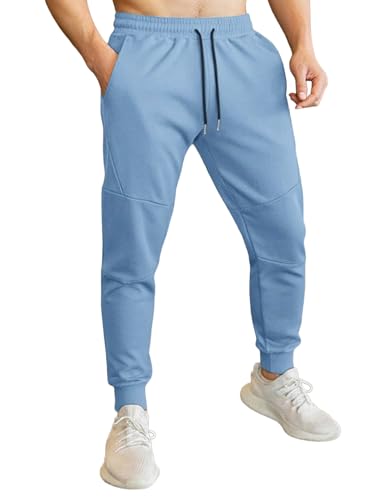 ZAFUL Mens Wide Leg Casual Joggers Sweatpants Drawstrings Solid Color Patched Loose Fit Pockets Sweatpants