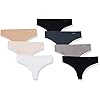 Calvin Klein Women's Invisibles Seamless Thong Panties, 7 Pack, Black/White/Bare/Silverlock/Undertone/Subtle Bloom/Speakeasy, Small