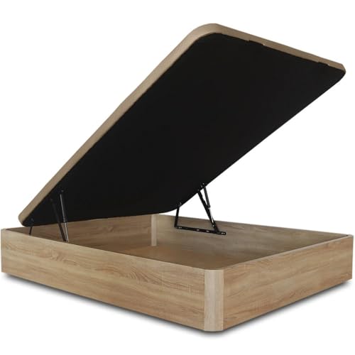 Ventadecolchones   Canapé Abatible de Madera Cambrian   Gran Capacidad   Grosor del cajón 30 mm   Tapa Transpirable   150 x 200 cm