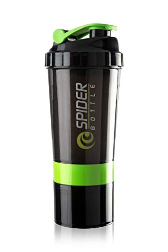Image of Protein Shaker Bottle / 100% Leakproof Guarantee Sipper Bottle Ideal for Protein Shaker Bottle / 500ml with 2 Storage Compartment Cup for Gym, Yoga, Hiking, Cycling, BPA Free Material.(Green)