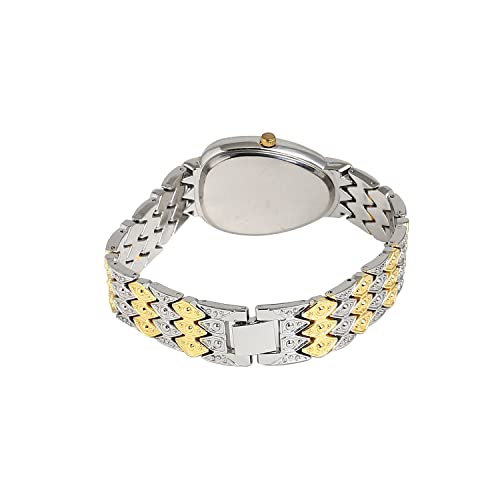 Image of Haute Sauce Women's Embellished Analog Dial with Stainless Steel Strap | Battery Power | Foldover Closure | Quartz Movement | Fashion Wrist Belt Watch for Female and Girls
